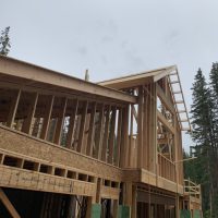Framework for large custom home with oversized garage