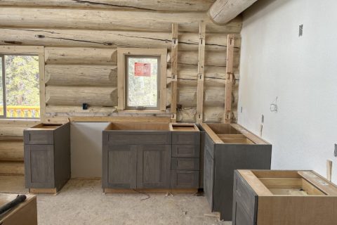 New kitchen base cabinets install
